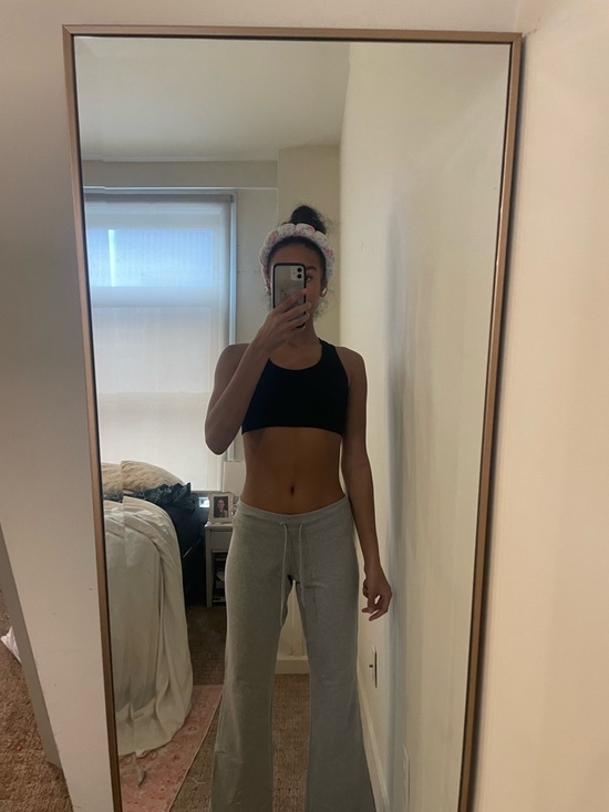 GAP Light Gray Drawstring Flare Sweatpants - Picture 3 of 3